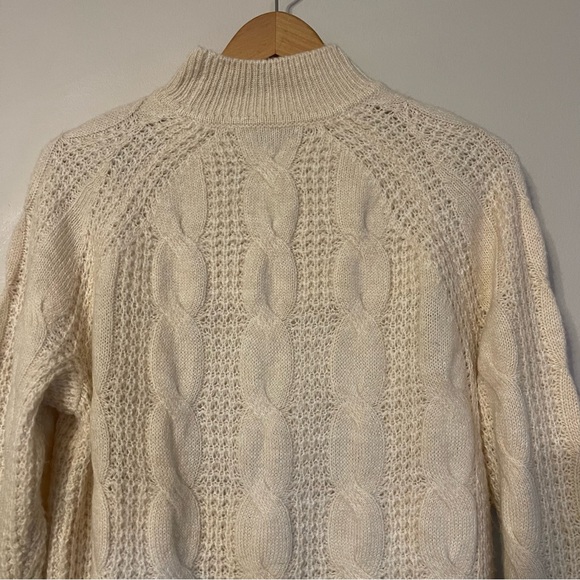 J.Crew cable knit mock neck sweater small - Picture 3 of 8